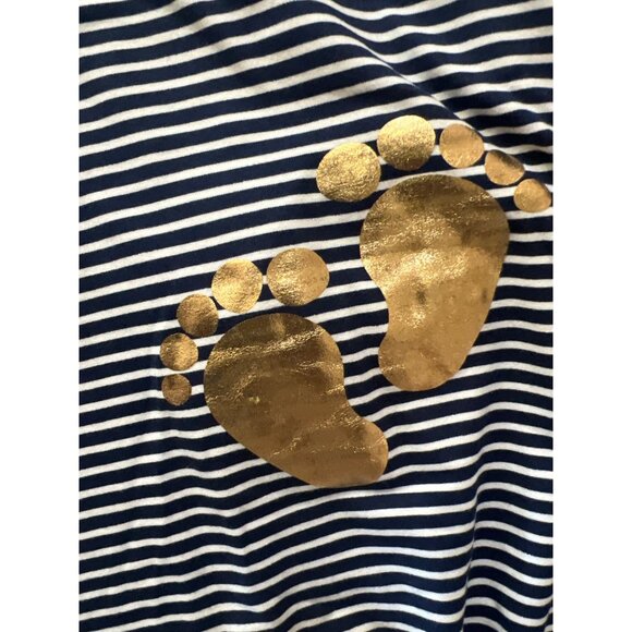 Violet & Ruby Maternity Top M Navy White Stripe 3/4 Sleeve Stretch NWT - Picture 7 of 9